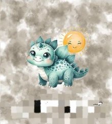 Panel - Úplet- Zelený dinosaurík