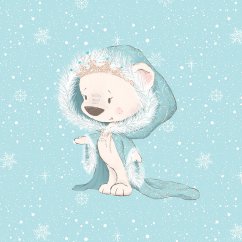 Panel - Teplákovina Medvedík v zimnom kabáte