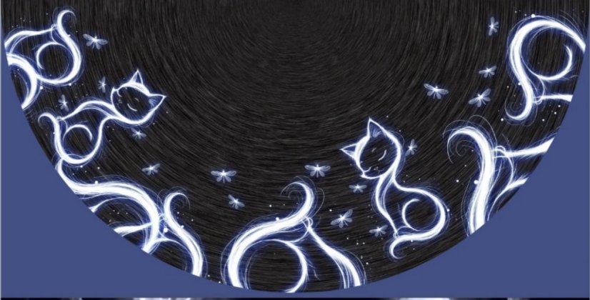 Panel- Detská polkolová sukňa - Žiariace mačky