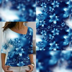 Silky - Modré kvety na biele