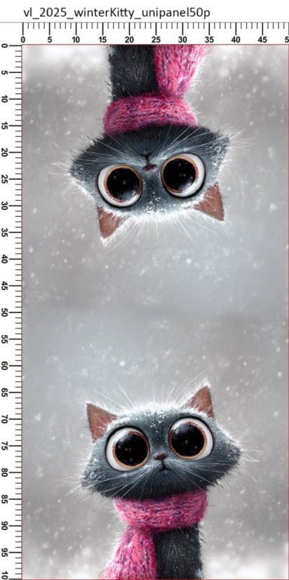 Panel- Velúr na vankúšik - Mačka v šále