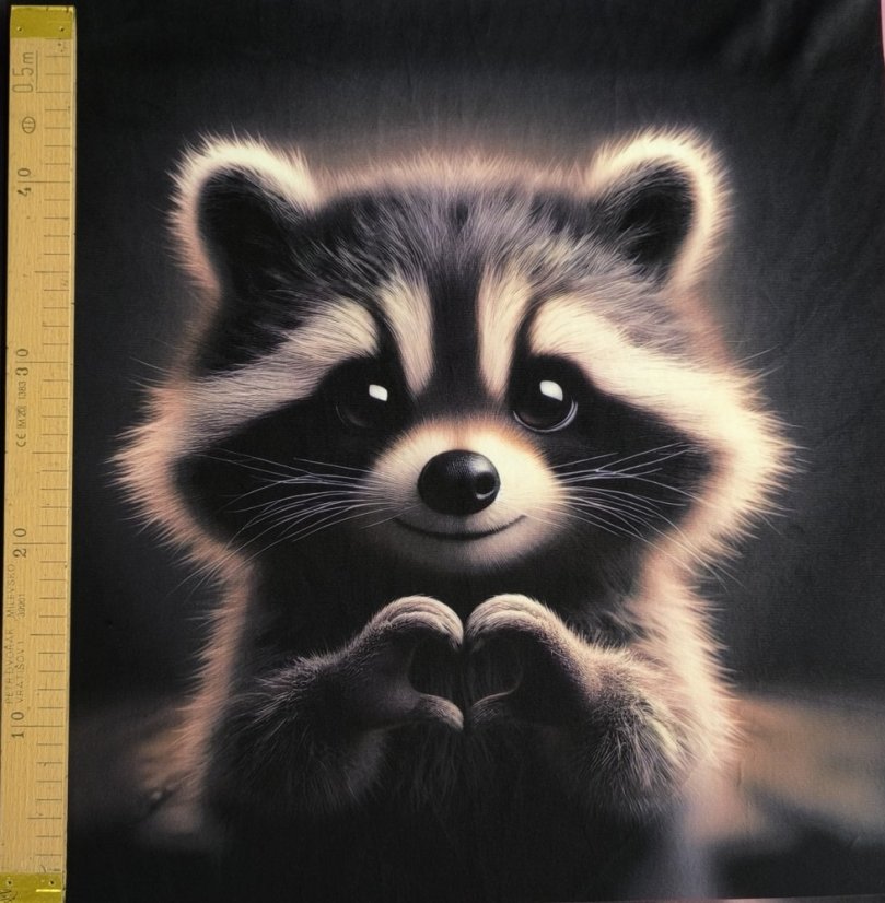 Panel- Velúr na vankúšik - Mýval so srdiečkom 100x50