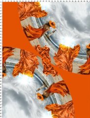 Panel Venezia - Dlouhá půlkolová sukně - Oranžová dáma