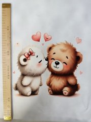 Panel - Teplákovina- Medvedíky a srdiečka 50x45