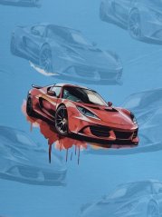 Panel - Teplákovina - Červené auto 50x45