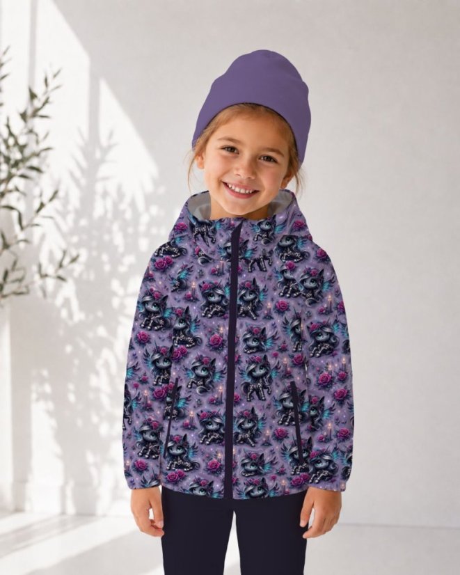 Softshell zimní s fleec - Černý jednorožec