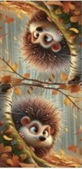Panel- Velúr na vankúšik - Ježko za stromom