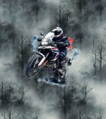 Panel - Teplákovina - Motorka na šedej 50x45