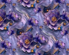 Úplet - Fialový mramor a kvety