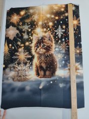 2. akosť - Panel - Teplákovina Mačička na snehu 80x60