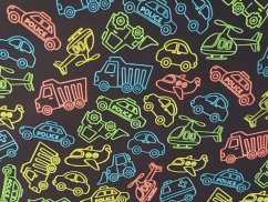 Softshell zimní s fleec - Fluo dopravní prostředky