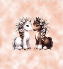 Panel - Teplákovina- Koník a květy 50x45