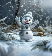 Panel - Teplákovina- Usmievavý snehuliak 47x43