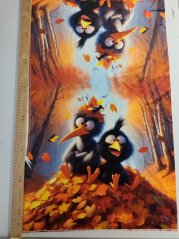 2. akosť - Panel- Velur Vtáky v lístia