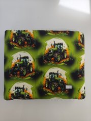 2. jakost - Teplákovina nepočesaná Zelený traktor - 1,9m