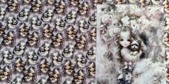 Panel - Teplákovina- Blondýnka s pejskem 50x45 pozadí 2