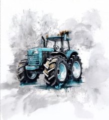 Panel - Úplet- Modrý traktor