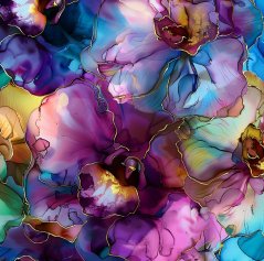 Teplákovina nepočesaná- Maľované kvety