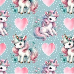 Teplákovina nepočesaná- Jednorožce a srdiečka