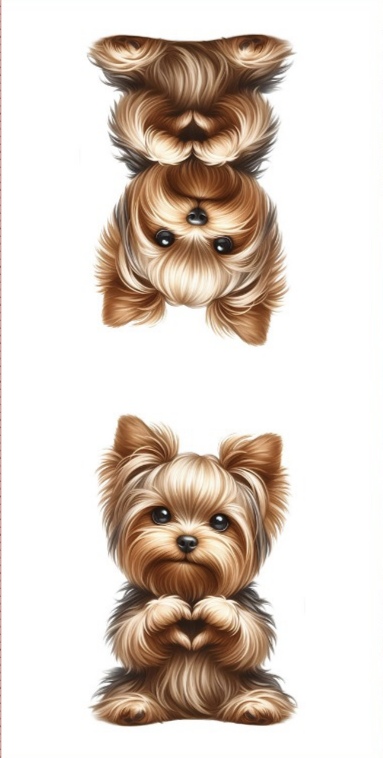 Panel- Velúr na vankúšik - Yorkšír so srdiečkom na biele 100x50