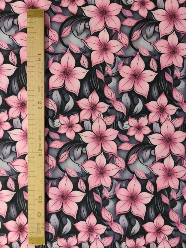 Softshell zimné - Ružové kvety