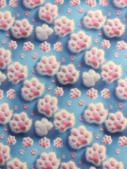 Teplákovina nepočesaná- Chlpaté lapky na modrej