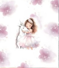 Panel - Teplákovina- Dievčatko s koníkom 50x45