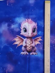 Panel - Teplákovina- Ružový dráčik 50x45