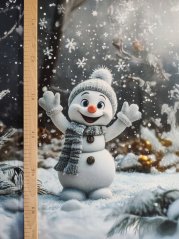 Panel- Teplákovina - Usmievavý snehuliak 80x60