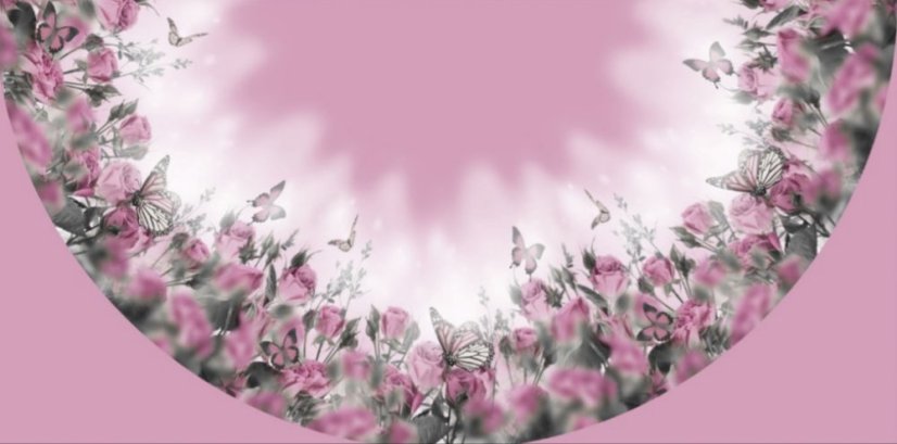 Panel- Detská polkolová sukňa - Motýliky na ružiach