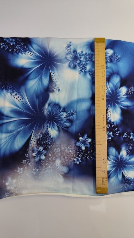 2. jakost - Úplet Modré a bílé květy - 0,5m