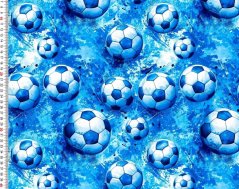 Úplet - Futbalové lopty na modrej