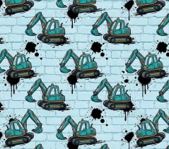 Teplákovina nepočesaná- Zelenomodrý bagr