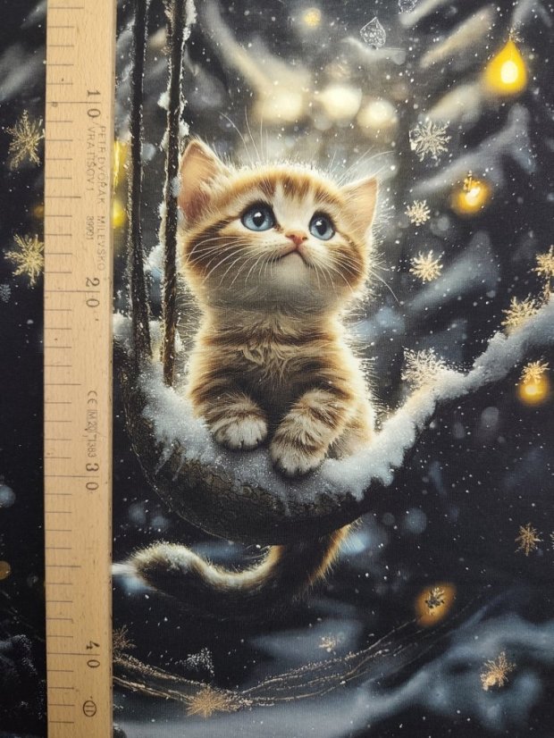 Panel - Teplákovina- Mačička na hojdačke 47x43