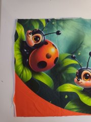2. akosť - Panel- Detská polkolová sukňa Lienky