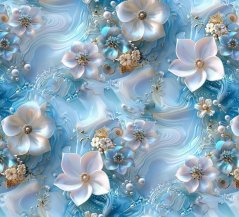 Silky - Perleťové kvety na modrej