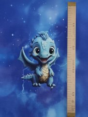 Panel - Teplákovina- Modrý dráčik 50x45