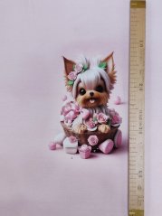 Panel - Teplákovina- Yorkšírek v košíku 50x45