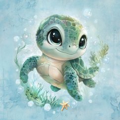 Panel - Teplákovina Želva na modré