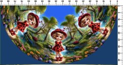 Panel- Detská polkolová sukňa MINI verzia - Dievčatko v červenom