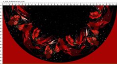 Panel- Polkolová sukňa - Red flowers
