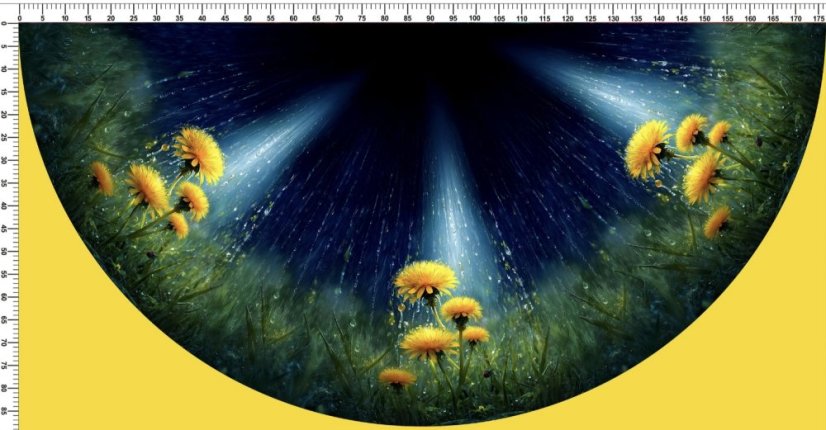 Panel- Polkolová sukňa - Púpavy