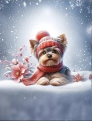 Panel- Teplákovina - Yorkšík na snehu 80x60