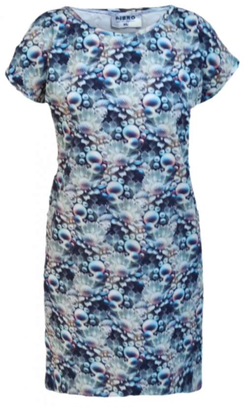 Dámske šaty s prinechaným rukávom Perleťové kvietky - Veľkosť: XL