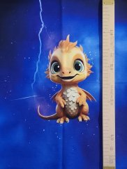 Panel - Teplákovina- Oranžový dráčik 50x45