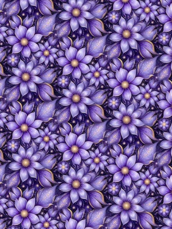 Silky - Fialové kvety so zlatým stredom