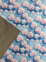 Softshell zimné - Chlpaté labky na modrej