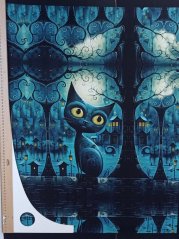 Panel - Úplet Modrá mačka a zatopené mesto 75x60cm