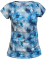 Dámské tričko s přinechaným rukávem Modro stříbrné květy