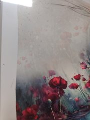 2. jakost - Panel Venezia - Dlouhá půlkolová sukně -Makové jezero